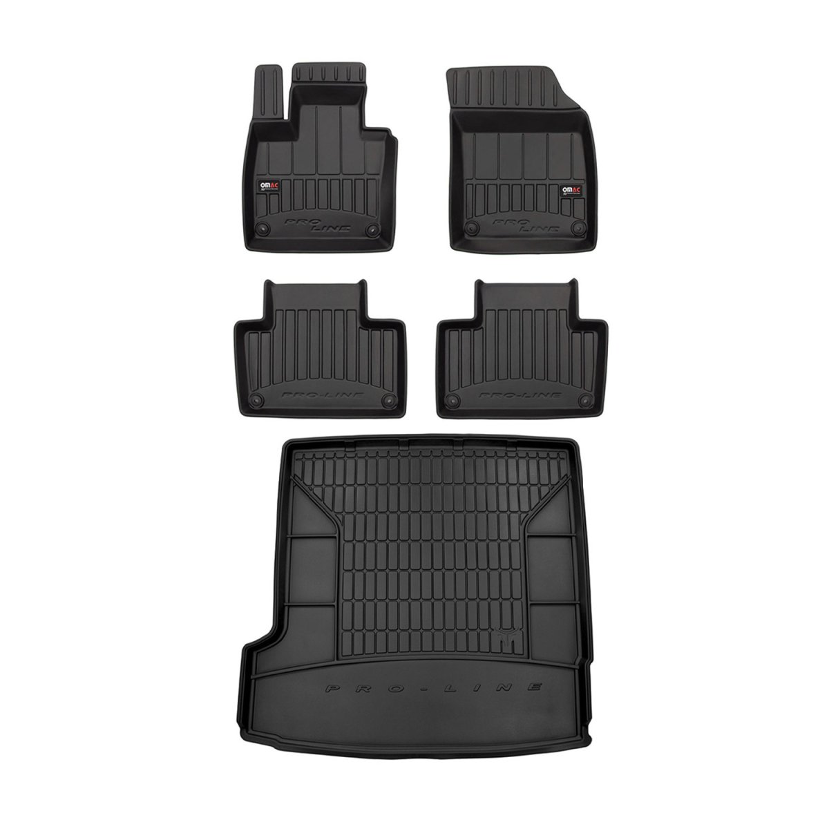 Volvo XC90 Floor-Trunk Mats - Omac - 3D Premium - Black - 2016-2025
